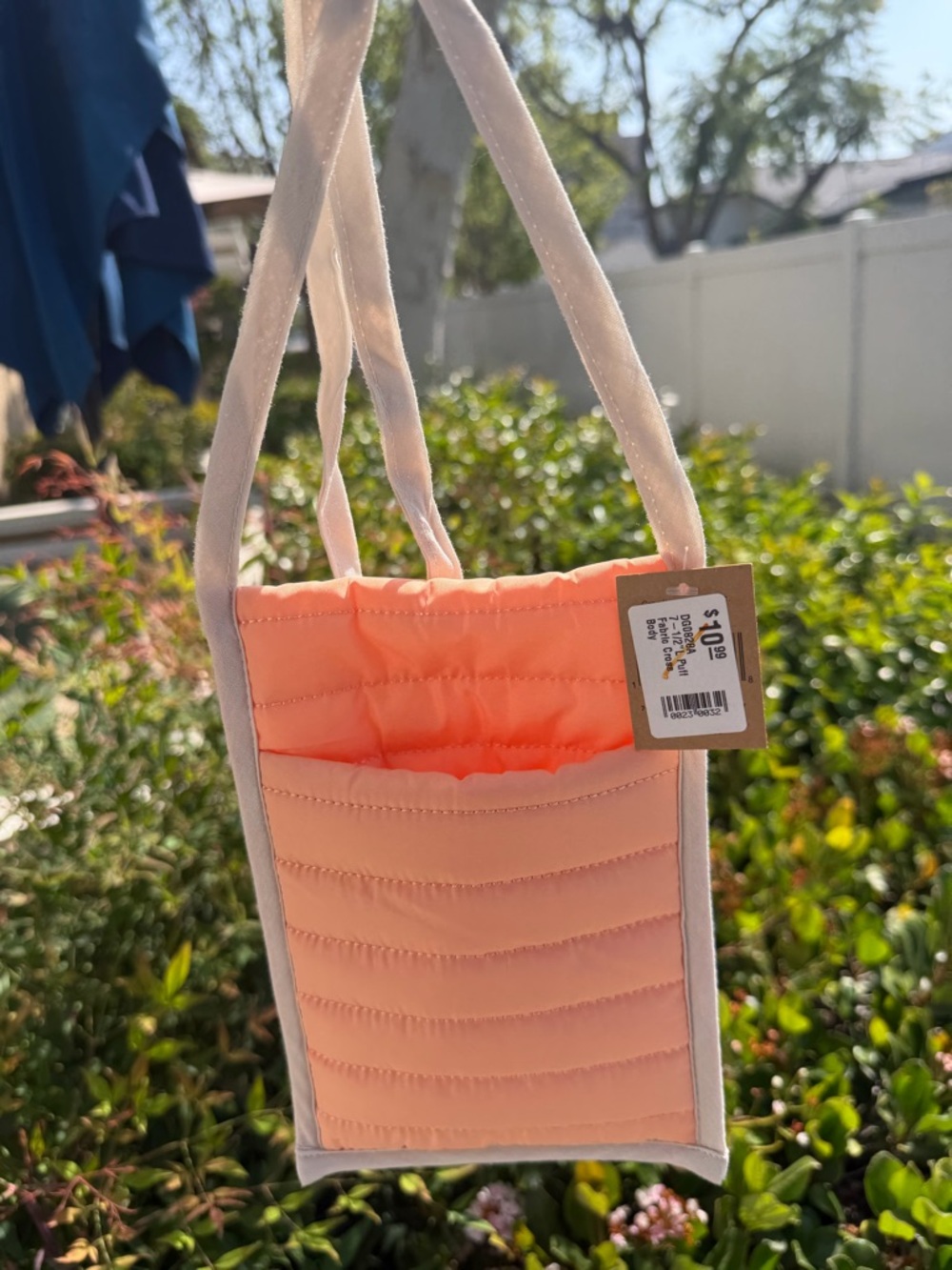 Light Peach Quilted Women’s Crossbody Bag